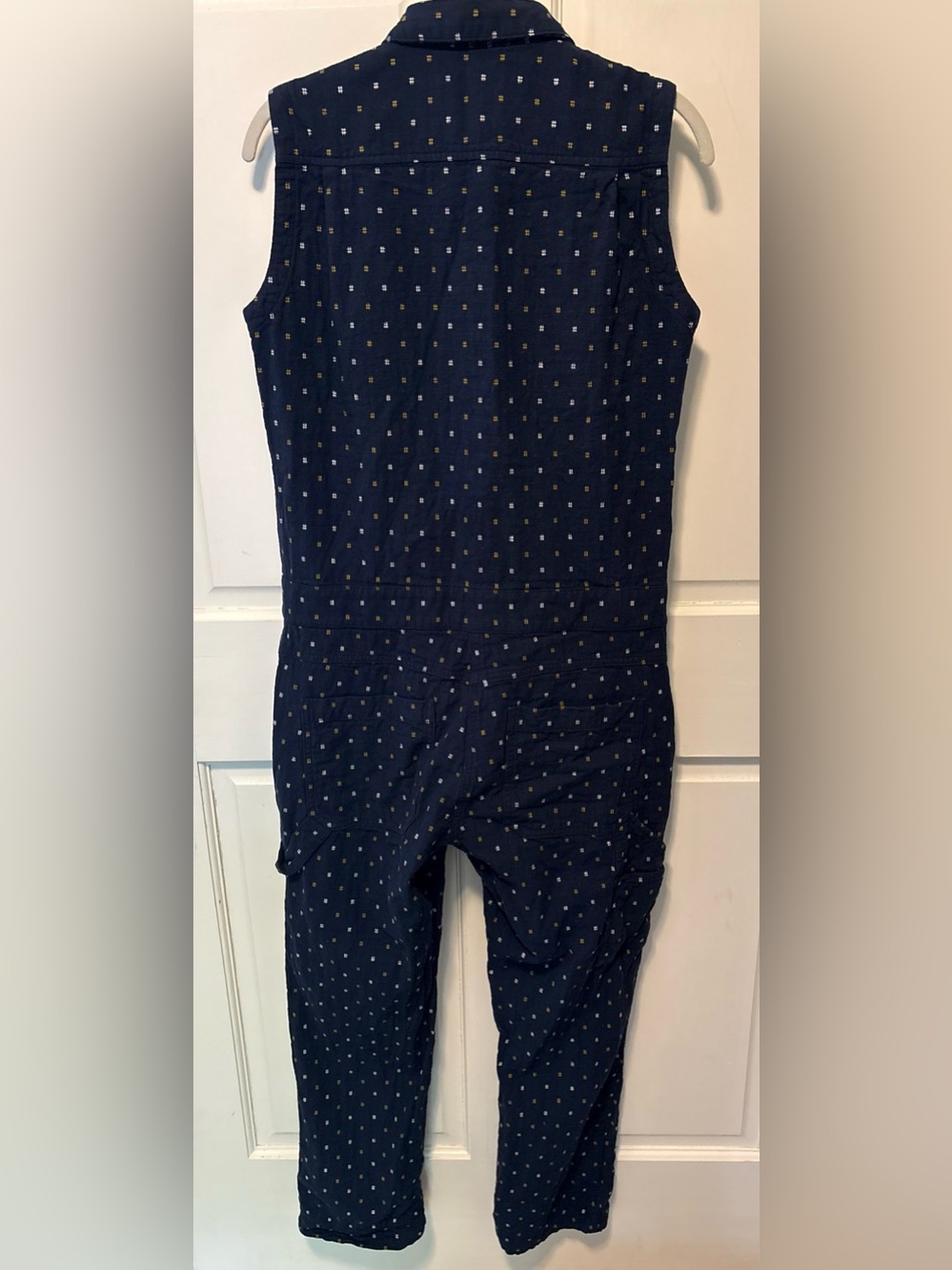 Wildfang Essential sleeveless coverall navy cotton jumpsuit romper women s small - Picture 5 of 7